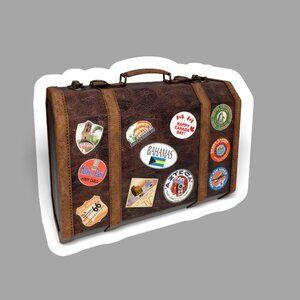 Vacation Briefcase Vinyl sticker, 2 inches big, 3/10% off